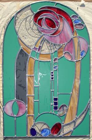Leaded up the Rennie Mackintosh Mirror back